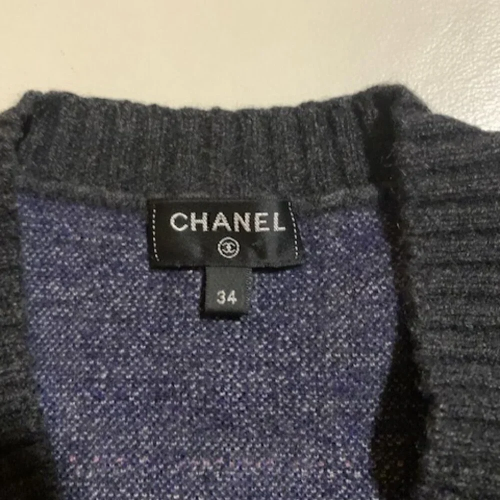 CHANEL 21B Cashmere Wool Silk Mini Dress, Size 34 - Picture 8 of 11